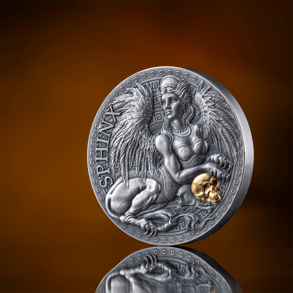 SPHINX Great Greek Mythology 1 Oz Silver Coin 1000 Francs Cameroon 2024 - PARTHAVA COIN