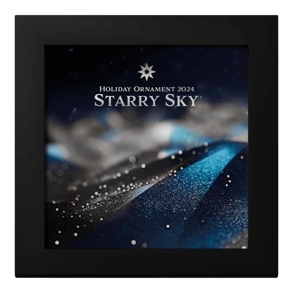 STARRY SKY Holiday Ornament 1 Oz Silver Coin $5 Cook Islands 2024 - PARTHAVA COIN