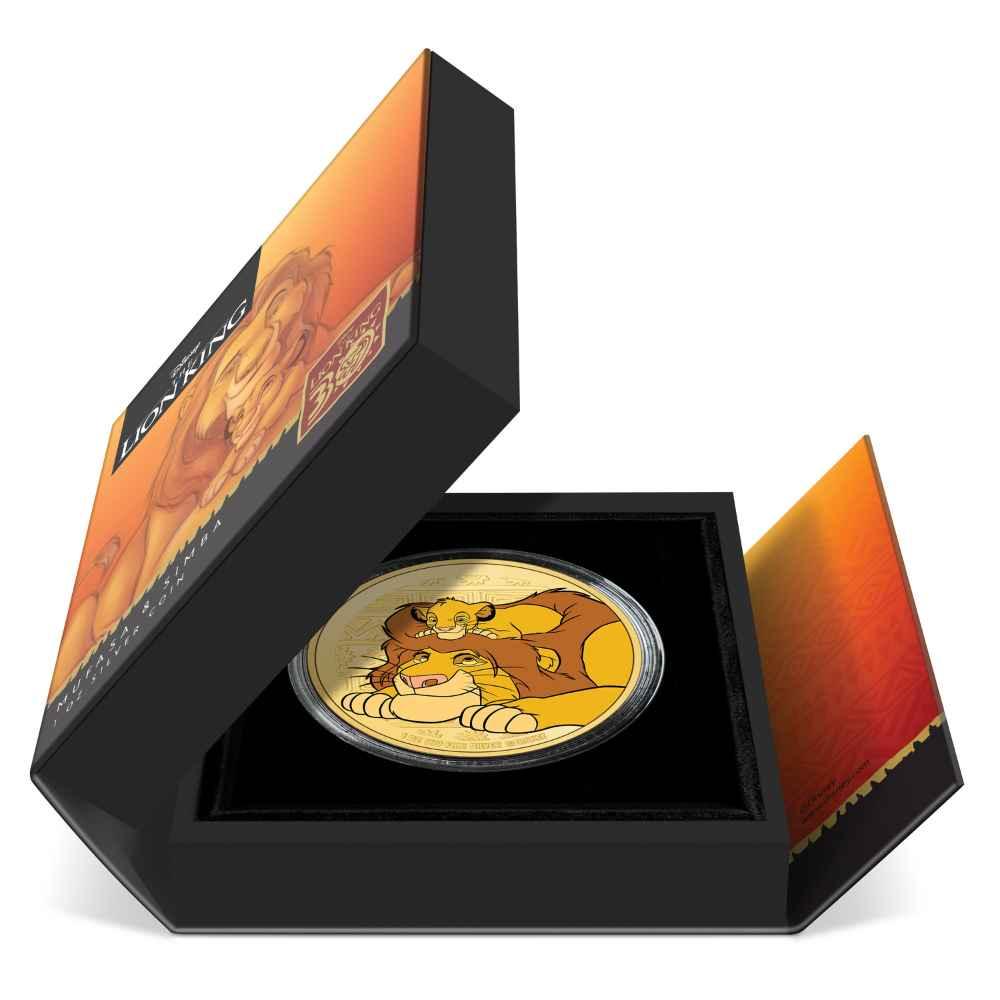 THE LION KING Disney 30th Anniversary Mufasa & Simba 1 Oz Silver Gilded Coin $2 Niue 2024 - PARTHAVA COIN