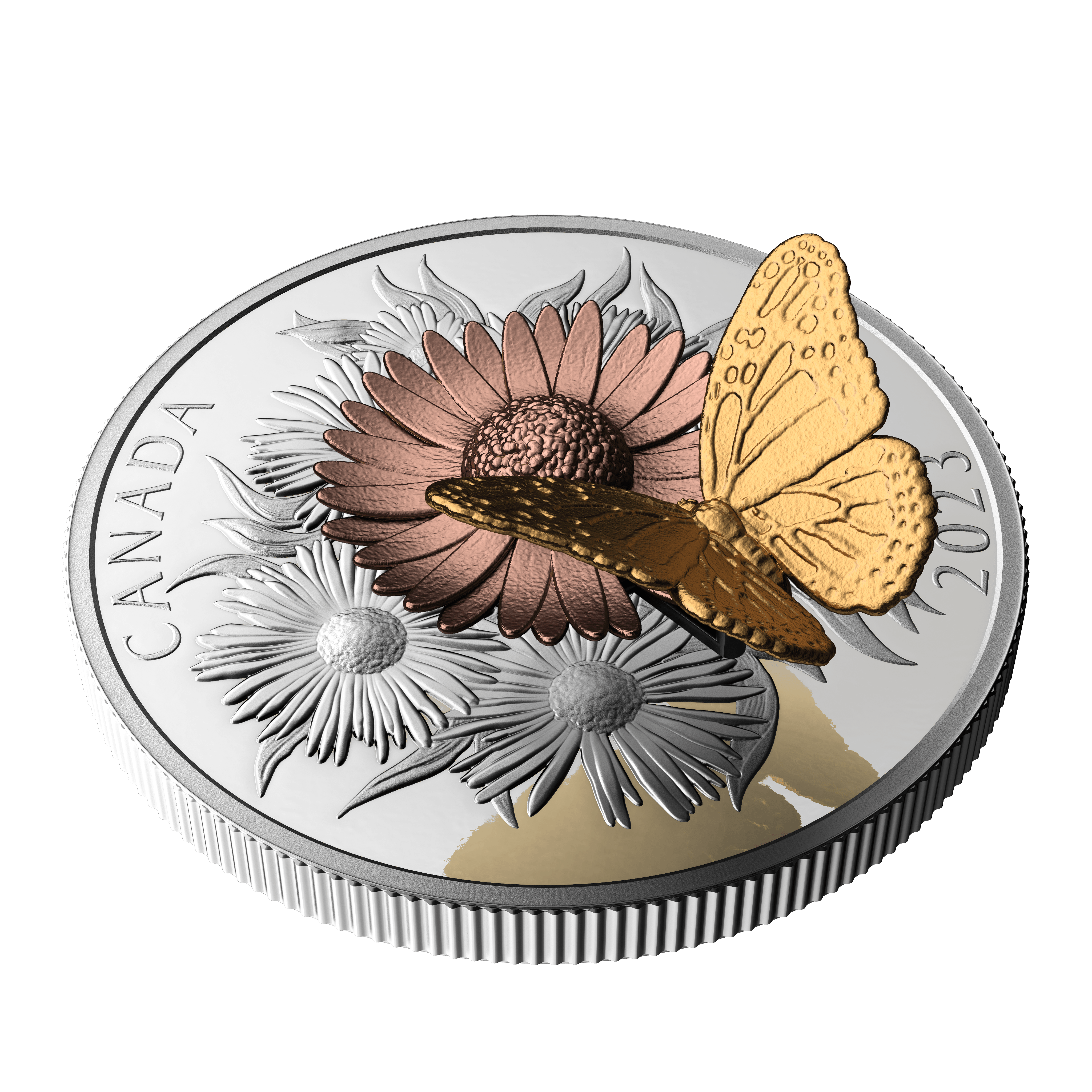 THE MONARCH AND THE BLOOM 5 Oz Silver Coin $50 Canada 2023 - PARTHAVA COIN