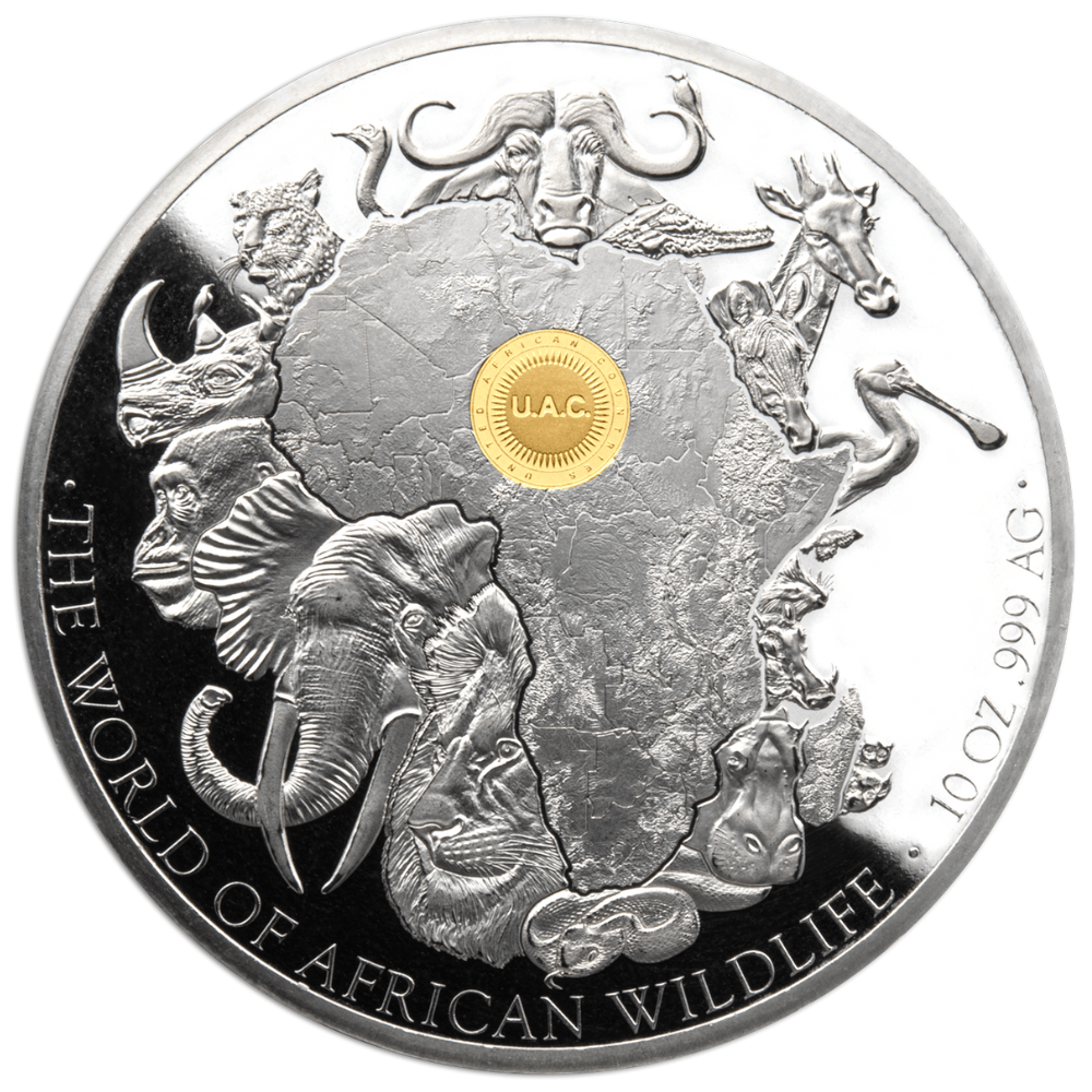 THE WORLD OF AFRICAN WILDLIFE 10 Oz Silver Coin UAC 2023 - PARTHAVA COIN