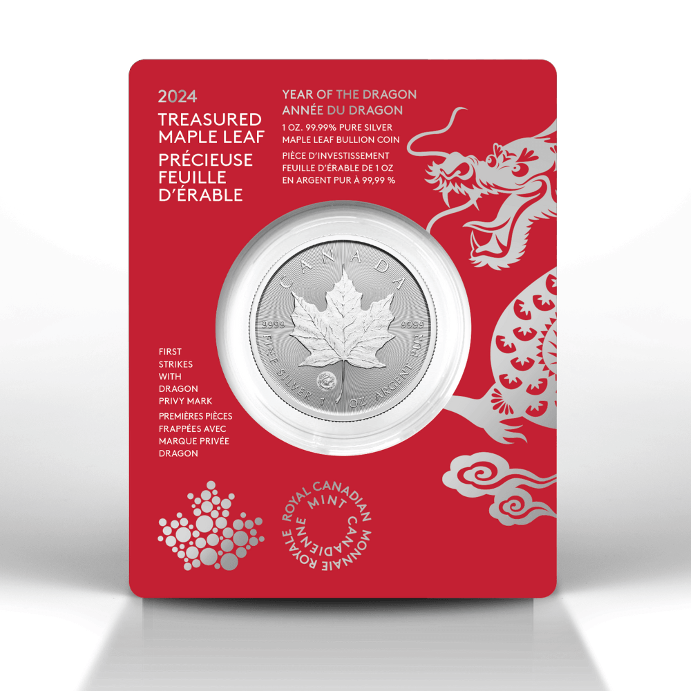 TREASURED SILVER MAPLE LEAF FIRST STRIKES Year of the Dragon Privy Mark (Premium Bullion) - PARTHAVA COIN