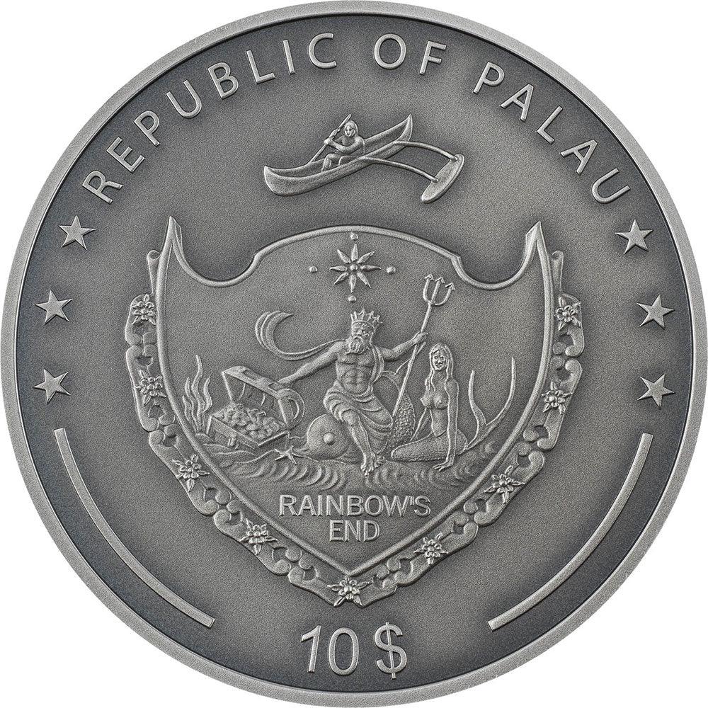 TRIP TO THE MOON 120th Anniversary 2 Oz Silver Coin $10 Palau 2022 - PARTHAVA COIN