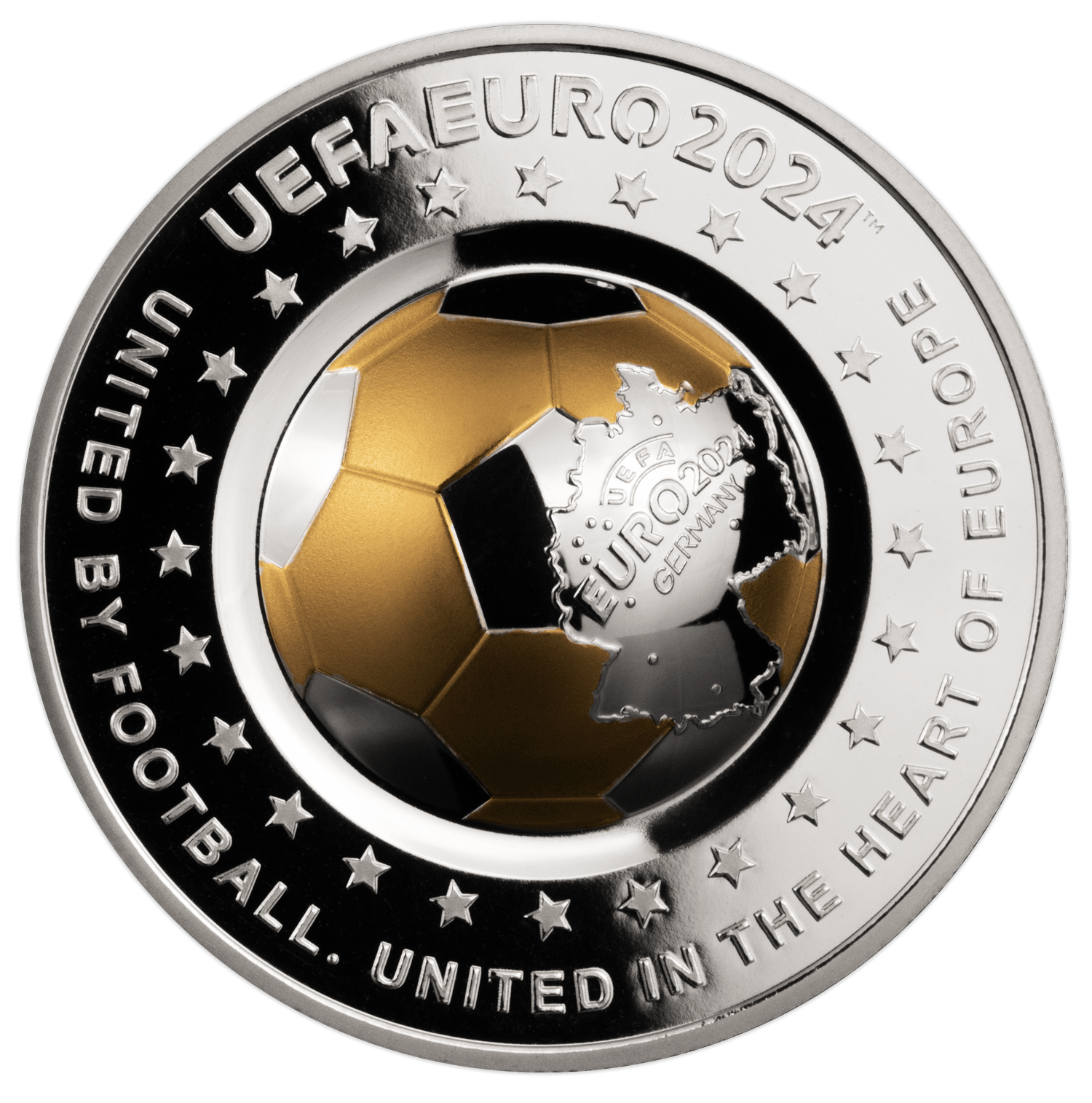 UEFA EURO Dome Shape Silver Coin 100 Tenge Kazakhstan 2024 - PARTHAVA COIN