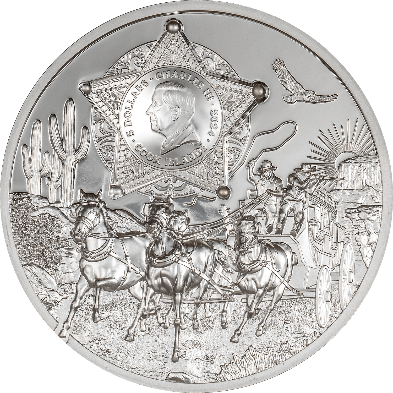 WILD WEST Legends 1 Oz Silver Coin $5 Cook Islands 2024 - PARTHAVA COIN