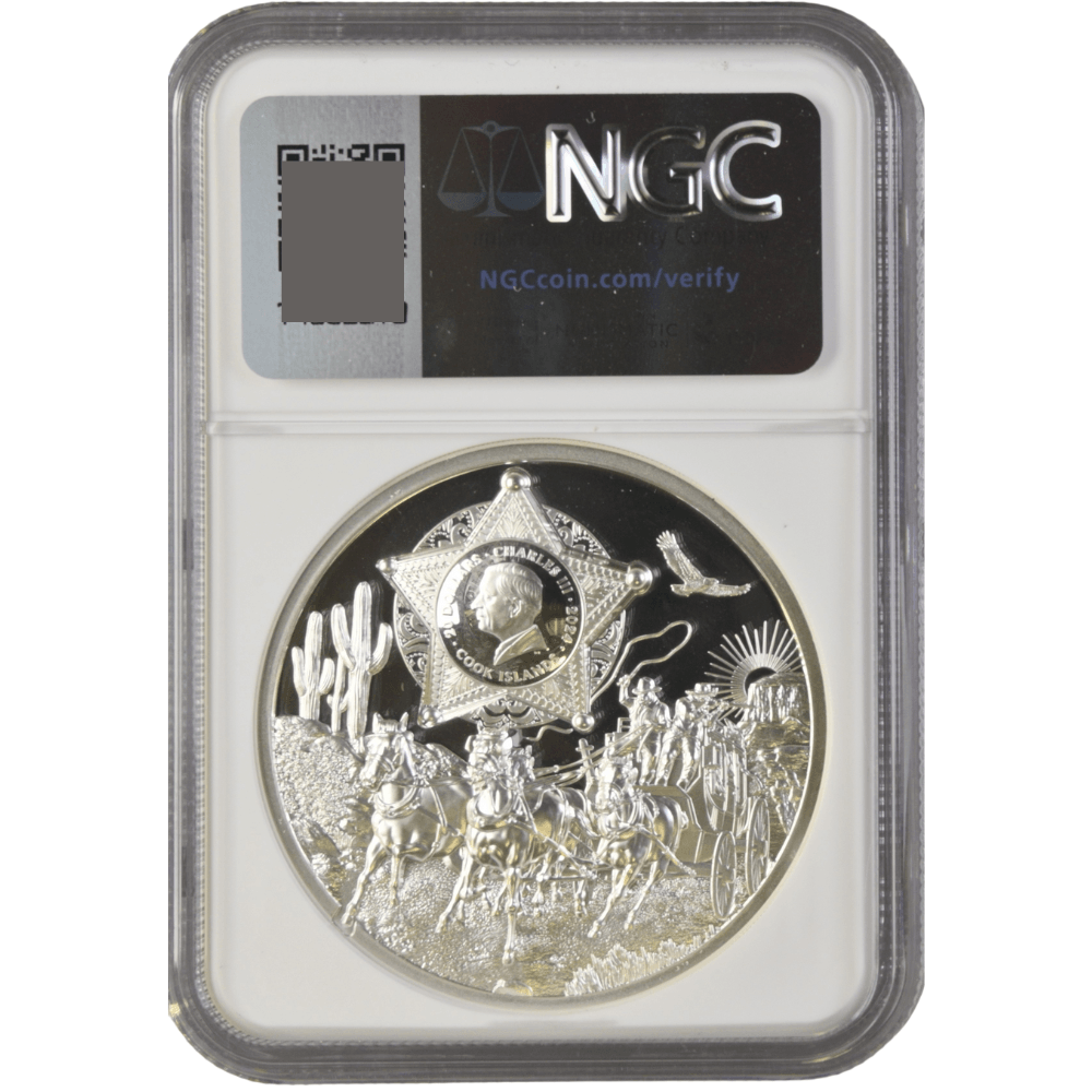 WILD WEST Legends 3 Oz Silver Coin $20 Cook Islands 2024- NGC Graded PF 70 Ultra Cameo - PARTHAVA COIN