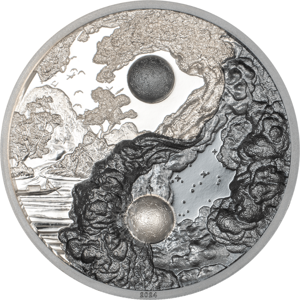 YIN AND YANG 1 Oz Silver Coin $5 Palau 2024 - PARTHAVA COIN