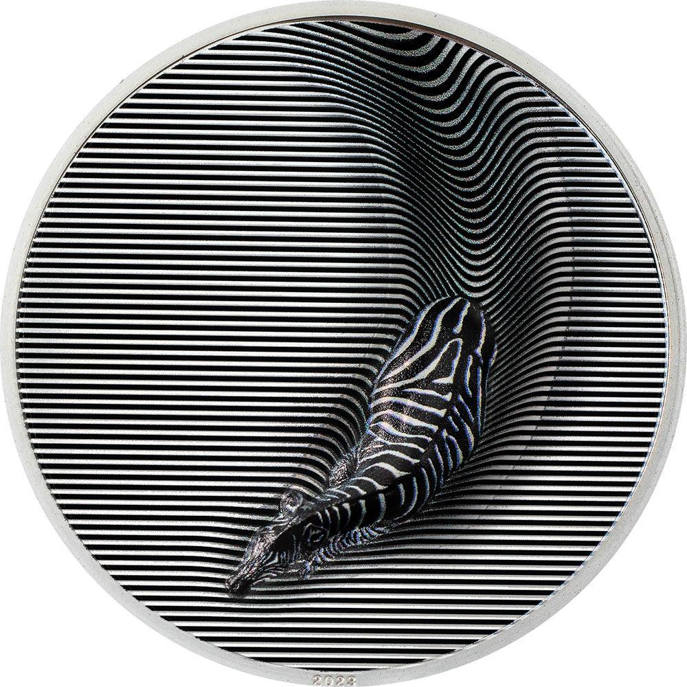 ZEBRA Camouflage of Nature 3 Oz Silver Coin $20 Palau 2023 - PARTHAVA COIN