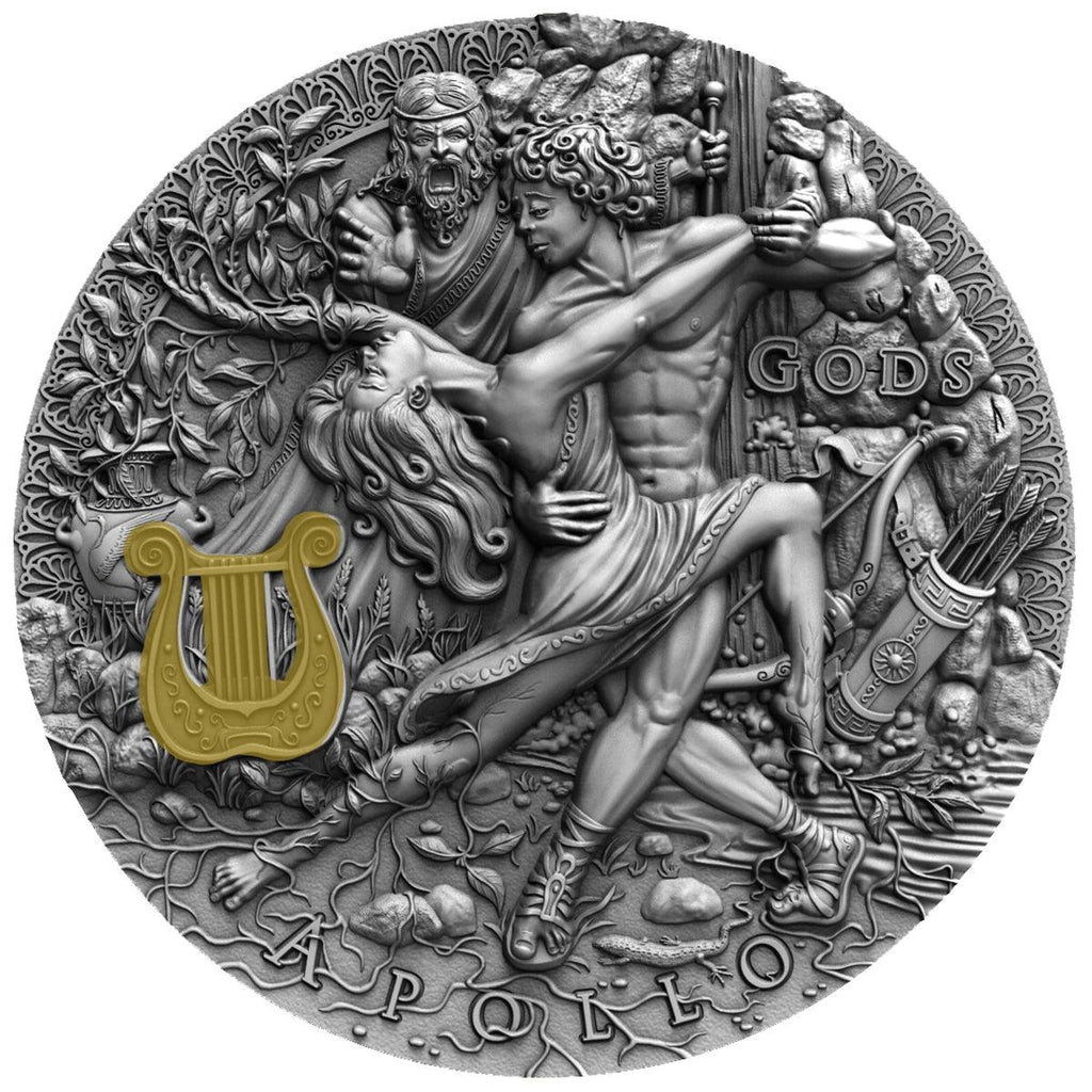 APOLLO God of the Sun Gods 2 Oz Silver Coin $2 Niue 2020