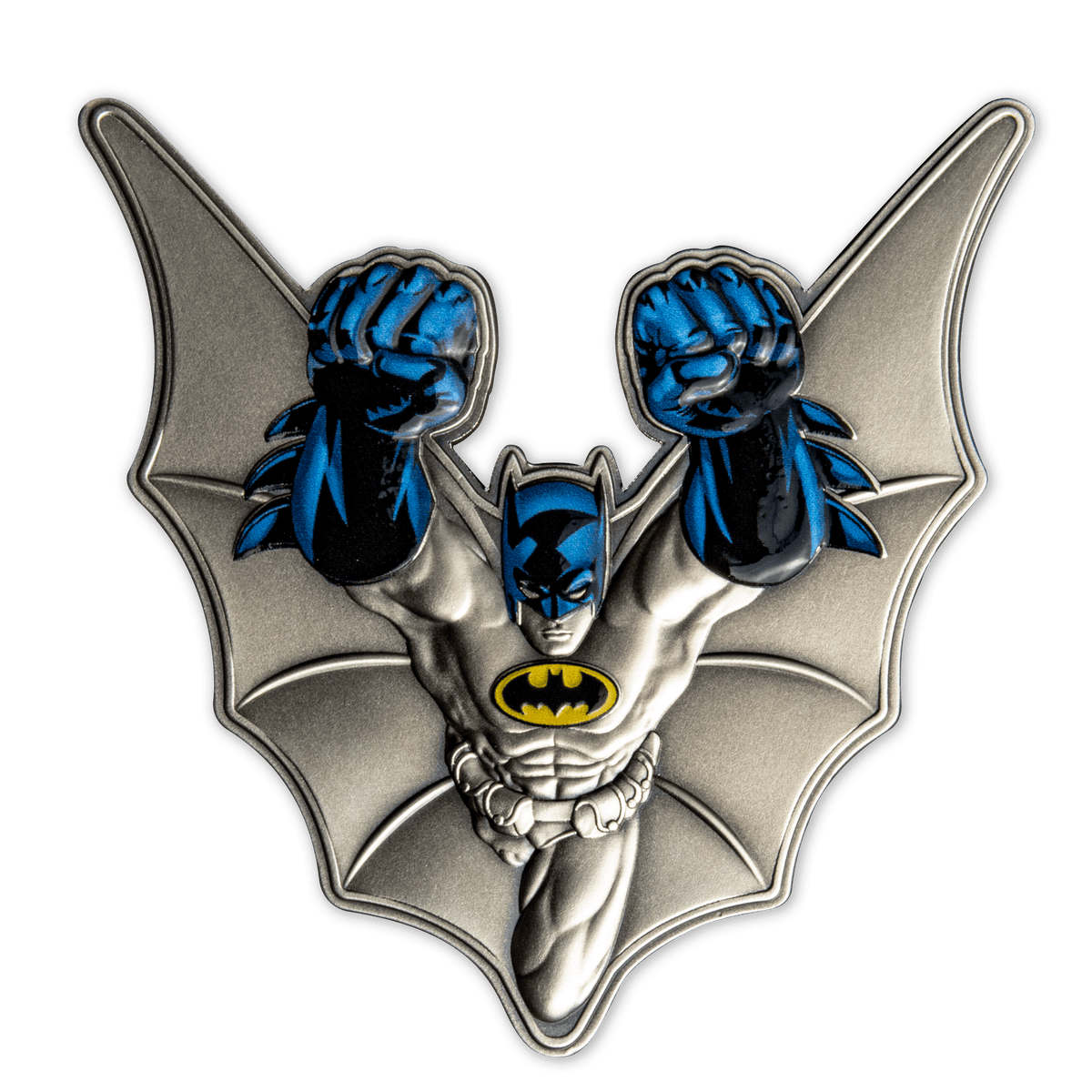Batman 5 Oz Shaped Silver Coin 5 Barbados 2022 Mdm