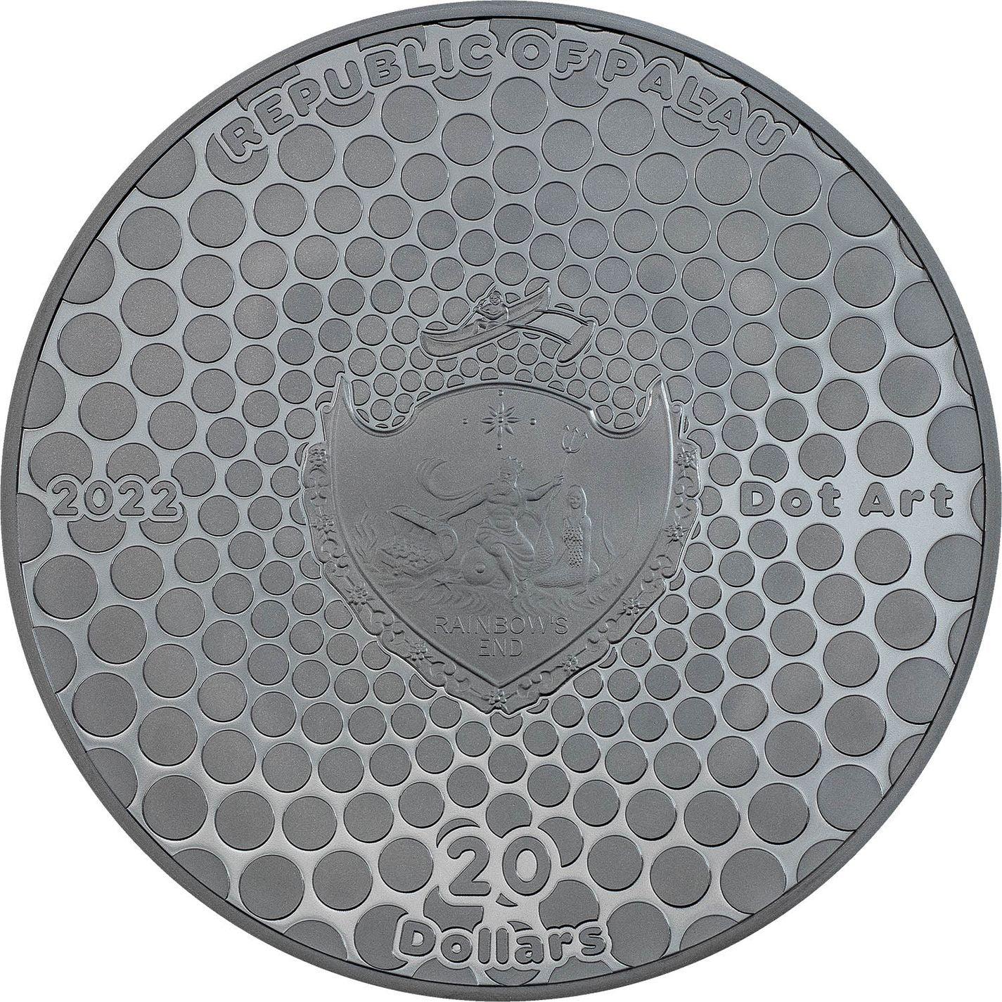 EGYPT PYRAMID Dot Art 3 Oz Silver Coin $20 Palau 2022 Collectible Coin