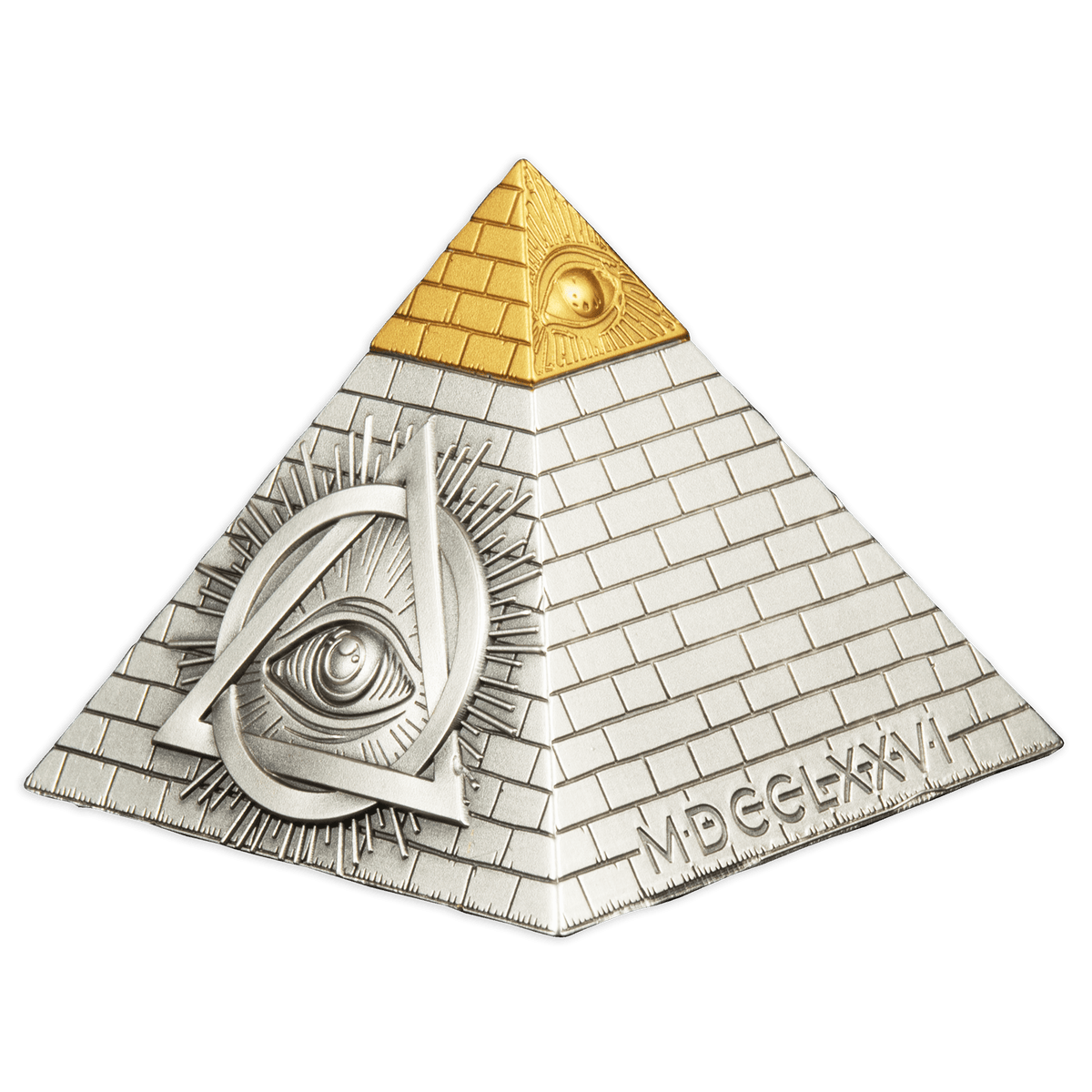 EYE OF PROVIDENCE Pyramid 5 Oz Silver Coin $5 Barbados 2023